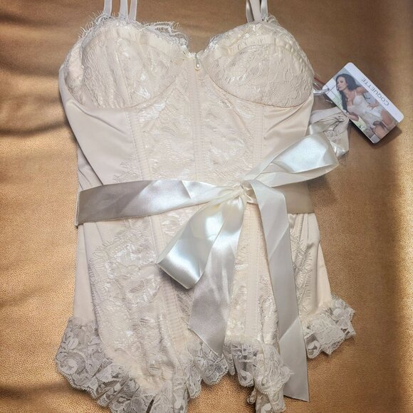 Ivory Bridal Vintage Style Bustier Corset NWT - Picture 2 of 13